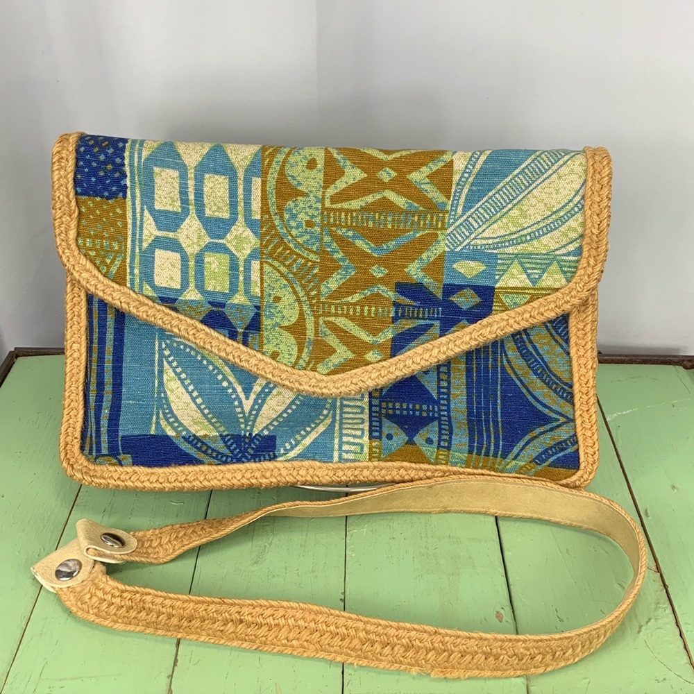 Tapa Print Boho Canvas Handbag by Victoria USA